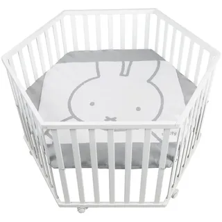 Roba Laufgitter 6-eckig, Miffy , Weiß , Holzwerkstoff , Tiere , Sechseckig , 118.5x72.5x103.5 cm , Babymöbel & Kindermöbel, Babyzimmer, Laufgitter