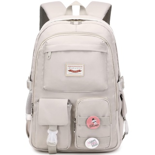 Makukke Rucksack Damen - Schulrucksack Mädchen Teenager, Cute Anime Bookbag Frauen Casual Daypack Anti-Theft Rucksäcke für Universität Reisen Freizeit Arbeit (Grau)