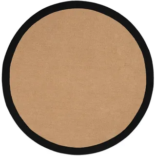 carpetfine Sisalteppich »Sisal« rund 5 mm Höhe mit farbiger Bordüre, Anti-Rutsch Rückseite, grau