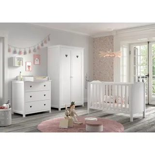 Vipack Babyzimmer, AMORI in Kiefer, MDF, teilmassiv, Weiß,