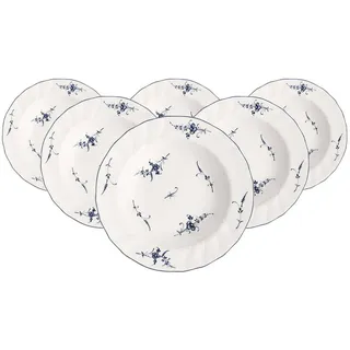 Villeroy & Boch Suppenteller Vieux Luxembourg 22,5 cm blau/weiß 6er Set