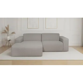 OTTO home Ecksofa »Koa, 228 cm, L-Form, Modulsofa in Cord, Chenille, Struktur, Webstoff« Designsofa, weicher Lounge-Sitzkomfort, Welleunterfederung, bodentief, grau