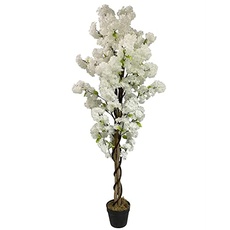 Leaf Design UK Realistischer Kunstblumenbaum, Weiß, 150 cm