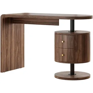 Vicco Schreibtisch Lara Eiche rustikal 120 x 50 cm mit 2 Schubladen, Model 50033 - Braun