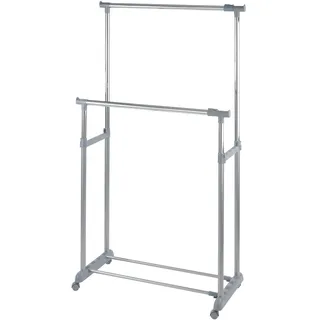 Wenko Twin Bars Kleiderständer 88 x 100-168 x 11-49 cm grau