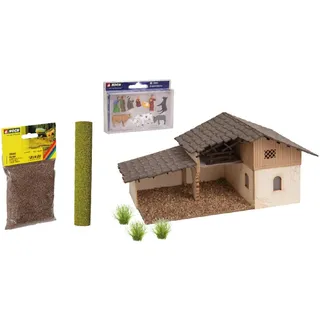 NOCH Themen-Set „Weihnachtskrippe“, Modellbau Krippe, inkl. Figuren und Zubehör für die Spurweite H0, ideal zum Basteln und Dekorieren
