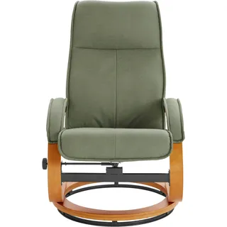 Home Affaire Relaxsessel Lille Luxus-Mikrofaser 67 x 107 x 55 cm Grün mit Hocker
