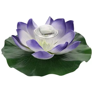 Fdit Wasserdichte Solar Power Multi-Colored LED Farbe Ändern Lotus Schaum Blume Lampe Outdoor Schwimm Garten Pool Teich Licht MEHRWEG VERPACKUNG socialme-eu(Buntes Lila)