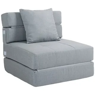 Homcom Schlafsessel Schlafsofa, Sofabett Einzelsofa mit Waschbarem Kissen, Grau