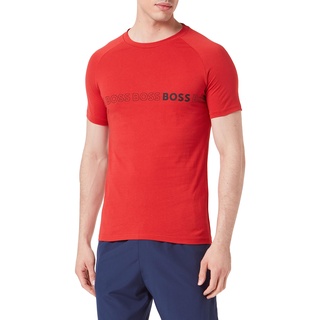 BOSS Herren T-Shirt RN Slim Fit Slim-Fit T-Shirt mit UV-Schutz von LSF 50+ Rot L