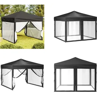 vidaXL Partyzelt Faltbar mit Seitenwänden Anthrazit 3x3 m - Partyzelt - Partyzelte - Pavillon - Pavillon - Grau
