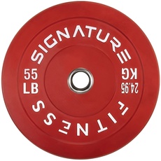Signature Fitness 5,1 cm olympische Hantelscheiben mit Stahlnabe, 25 kg, einzeln gefärbt