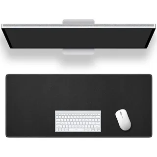 ALOANES Großes Gaming-Mauspad mit Rutschfester Gummiunterseite, genähter Rand, Schreibtischunterlage für Laptop, Computer und PC, Handgelenk-Pad für Gamer, Büro und Zuhause, klassisches Schwarz, XL