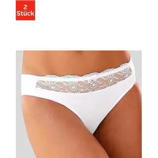 Nuance by Lascana Slip Packung, mit schöner Stickereispitze, als Dessous-Set kombinierbar, 2xweiß