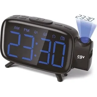 Radiowecker mit Projektion, Doppelalarm, Große Tasten, Einfache Bedienung, FM, LED Bildschirm, Sleep Timer, CGV CR-P10 - Bunt