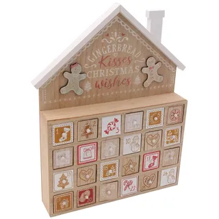 Weihnachtsdekorationen Adventskalender Lebkuchen Holz 35cm x 26,5cm