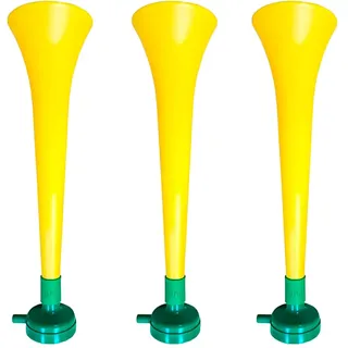 Packung x3 Kunststoff Vuvuzela Stadion/ungiftig Fußball Horn. Zübehor für Fußball- und Sportfeiern. Sehr Lautes Lufthorn für Animation.