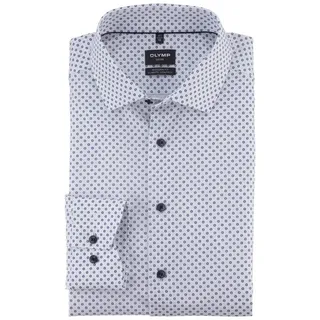 Olymp Businesshemd »24/7 - Luxor modern fit - Climate Control« sympathischem Minimal-Print, weiß