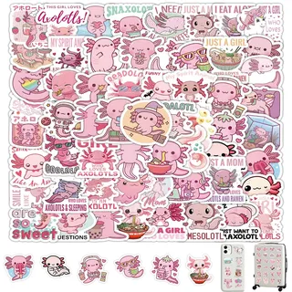 100 Stück Niedlich Axolotl Aufkleber,Axolotl,Süß Axolotl Sticker Set,Niedliche Aufkleber Für Kinder Axolotl-Fans, Axolotl Spielzeug,Axolotl Plüschtier,Für Laptop Koffer Helm Notizbuch Auto Motorräder