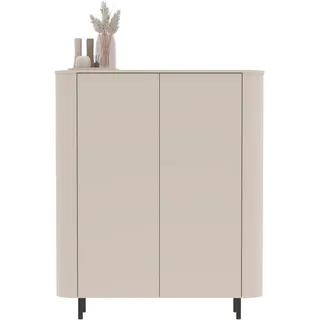 OTTO home "Lido, B/H 150/154 cm, 2 Türen, 4 offene Fächer, Stauraumschrank", Formgebogenes MDF, Stirnseiten mit Rundung, Push-to-open, Metallfüße,