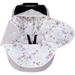 Einschlagdecke Babyschale für Winter Buggy Universal Fußsack Babydecke Baumwolle Baby Pucksack für Kinderwagen Autositz 3-12 Monate (Koala M (3-12M))