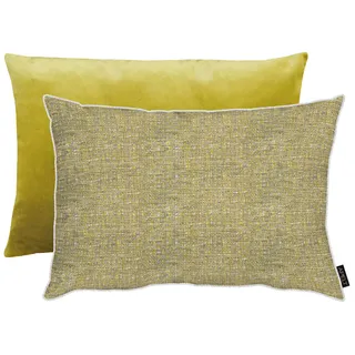Dekokissen APELT "Alessio" Gr. 2, grün (grün, gemustert), B:46cm L:46cm, Bezug: 80% Polyester, 20% Viskose, Dekokissen_Sitzkissen_Kissenhüllen, Dekokissen, Wendekissenhülle ohne Füllung, 1 Stück