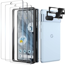 Gatatol 3+2 Stück Displayschutz für Google Pixel 7a Glas Schutzfolie mit Einfaches Installationswerkzeug, 3X 9H Schutzglas & 2X kameraschutz Hüllenfreundlich Kompatibel mit Pixel 7a
