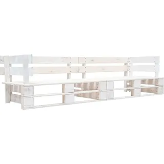Garten-Palettensofa 2-Sitzer Weiß Holz 277383 - Weiß