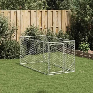 vidaXL Outdoor-Hundezwinger mit Tür 2x1x1 m Verzinkter Stahl - Silber