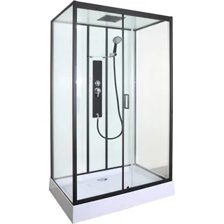 Sanotechnik Duschkabine , Schwarz , Glas , 80x225x120 cm , Badezimmer, Badezimmerausstattung, Duschkabinen