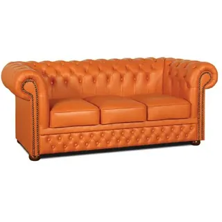 JV Möbel Chesterfield Sofa Sitz 3+2+1 Garnitur - Orange