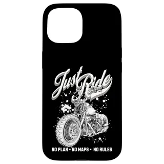 Hülle für iPhone 15 Just Ride Motorrad-Grafik, Cruiser-Design, Vicla Chopper