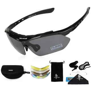 FREE Soldier Sportbrille Polaroid Sonnenbrille Herren Fahrradbrille 5 in 1 Taktische Militärische MTB Brille Laufbrille zum Radfahren Fahrt Wandern Fischen Outdoor-Aktivitäten