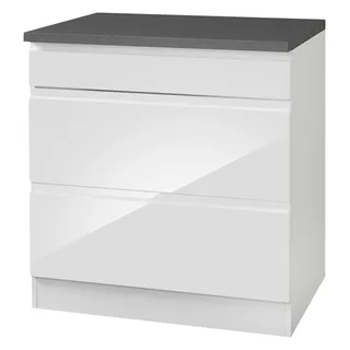 kochstation Kochfeldumbauschrank KS-Virginia 80 x 60 x 85 cm Weiß