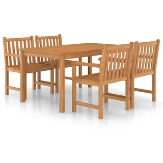vidaXL 5-teiliges Garten-Ess-Set 150 x 90 cm Massivholz Teak - Braun