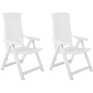 vidaXL Verstellbare Gartenstühle 67 x 59 x 109 cm weiß 2 St.