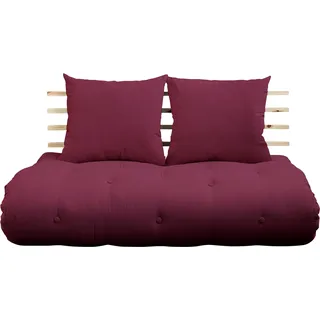 Karup Schlafsofa Shinsano aus massivem Kiefernholz 2-Sitzer Bordeauxrot