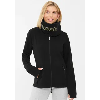 Bench. Fleecejacke "FUNNEL" 1 Stk. tlg. ohne Kapuze mit Glitzerstickerei, schwarz