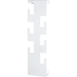 HAKU Wandgarderobe Metall Garderobenpaneel Hakenleiste aus weiß pulverbeschichtetem Metall, mit 6 Garderobenhaken, Maße: B 15 cm × H 60 cm × T 8 cm, Style: Modern