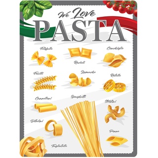 Dodino 30x40cm blechschilder, PASTA MENU, Dekoratives Wohnaccessoire, Deko Metallschild Schild für alle Küche