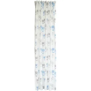 Schlaufenvorhang , Blau, Weiß , Textil , Tier , 140x245 cm , Oeko-Tex® Standard 100 , Heimtextilien, Vorhänge, Fertigvorhänge, Schlaufenvorhänge