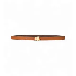 Lauren Ralph Lauren für Damen. 412912038002 Beidseitig tragbarer Ledergürtel mit braunem Logo (S), Lässig