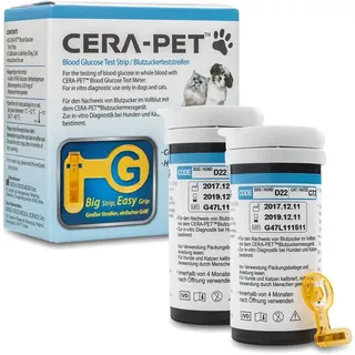 Cera-Pet Blutzuckerteststreifen 200 STK. für Hunde und Katzen im Vorteilspack, Diabetes messen