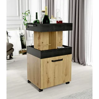 Servierwagen HOME BAR 203 Optik: Artisan Eiche Schwarzeiche, von Forte - Braun