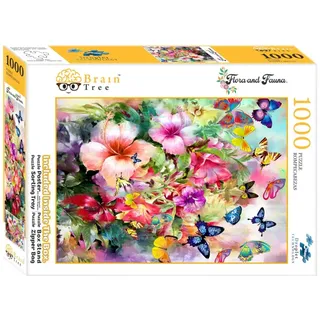 Brain Tree Puzzle Blumen und Schmetterlinge 1000 Teile