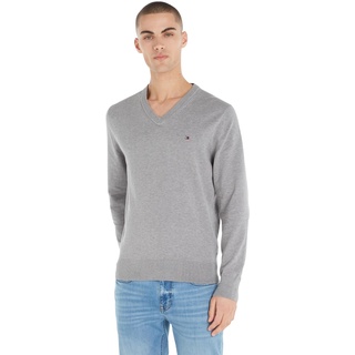 Tommy Hilfiger 1985 V NECK SWEATER Pullover Herren, Grau (Medium Grey Heather), XXL