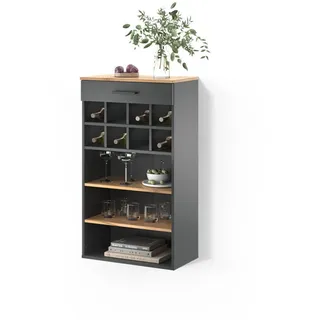 livinity® Weinregal 60 x 106 cm Eiche/Anthrazit