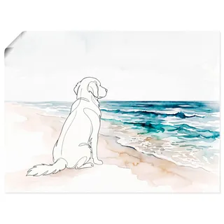 Wandbild OTTO HOME "Hund am Meer", bunt (farbe bild(er): weiß), B:80cm H:60cm T:0,1cm, Papier, Bilder, Wandbild, als Poster oder Leinwandbild in versch. Größen