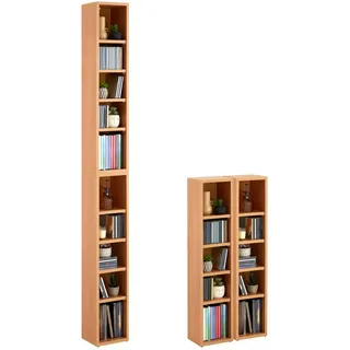 CARO-Möbel CD-Regal 20 x 17 x 186 cm Braun