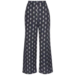 VIVANCE Palazzohose mit Alloverdruck und Taschen, Schlupfhose, Stoffhose, blau